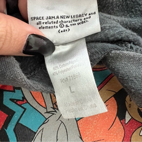 Space Jam Tune Squad Tie Dye Pullover Hoodie Size Large Pop Culture 90s Retro - Picture 5 of 5